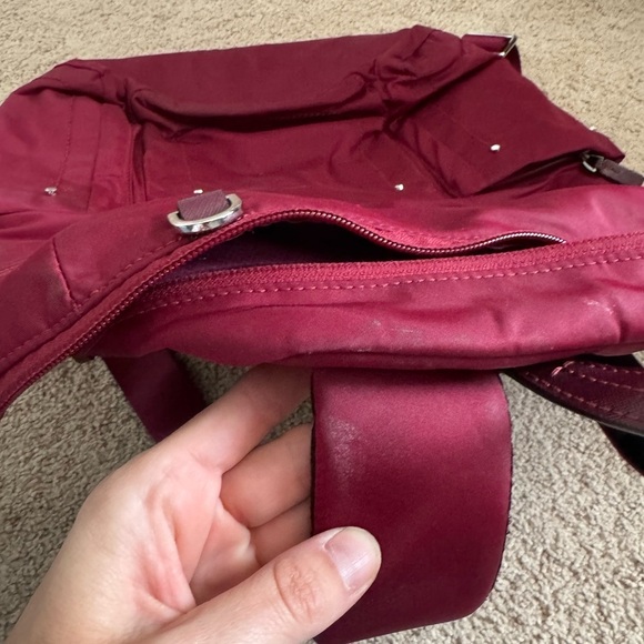 Tumi- Burgundy Red Voyageur Calais Nylon Computer Commuter Backpack - Picture 4 of 6